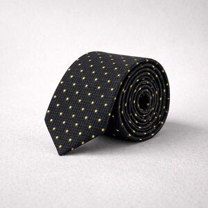 Gucci Silk Tie Gray Yellow Micro Dot Pattern Designer Luxury Necktie